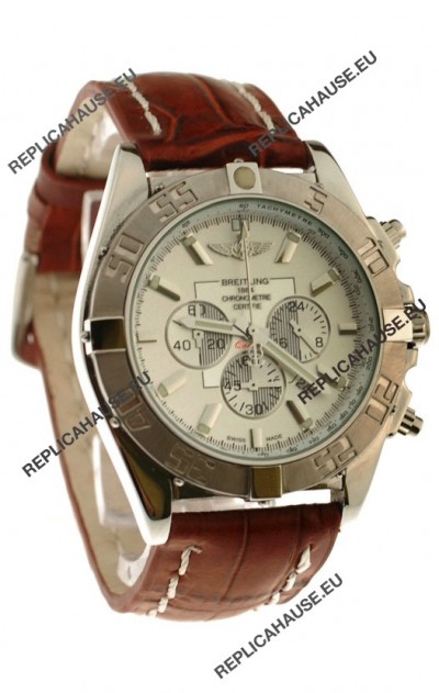 Breitling Chronograph ChronometreÂ Japanese Replica Watch in Brown Strap
