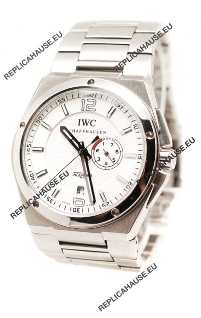 IWC Big Ingenieur Japanese Replica Steel Watch in White Dial